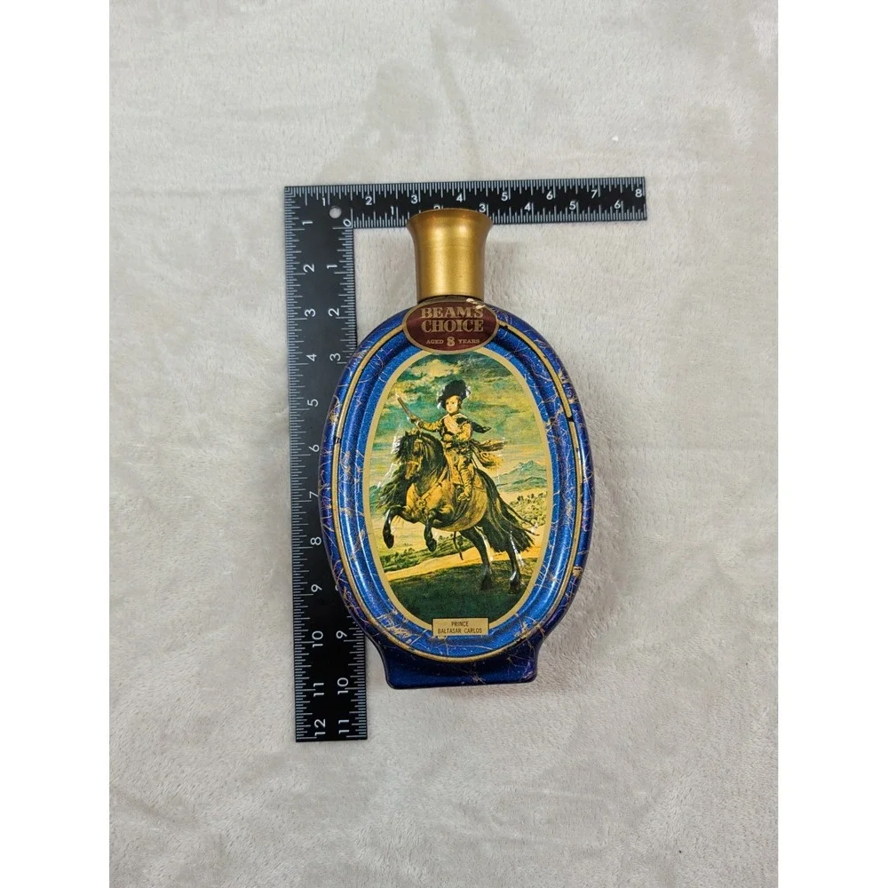 Vintage Beams Choice Bourbon Decanter Blue Gold Velazquez Prince Baltasar Carlos